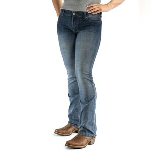 Wrangler Women's Premium Patch Mid Rise Boot Cut Jeans - AH Wash Size 17x34 NWT